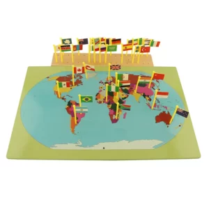 צעצועים מונטסוריים מפת העולם עם דגלים של מדינות