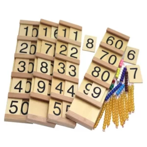צעצועים מונטסוריים ללימוד חשבון - לוח מספרים מעץ